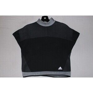 Adidas Primeknit Training Tee Shirt Womens Size Small Black Cropped Cap Sleeves